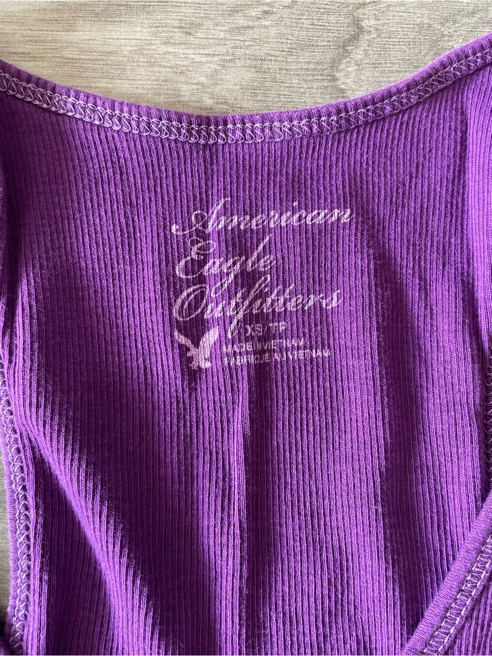 American Eagle Outfitters Purple Ribbed Racerback Tank - Picture 2 of 4